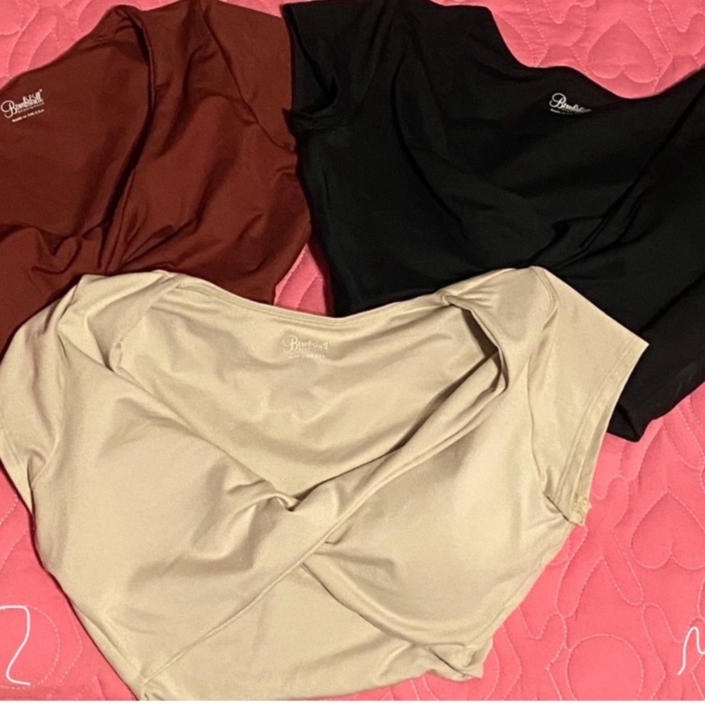Bombshell Sportswear Crop Tops - Black, Cream, Brown